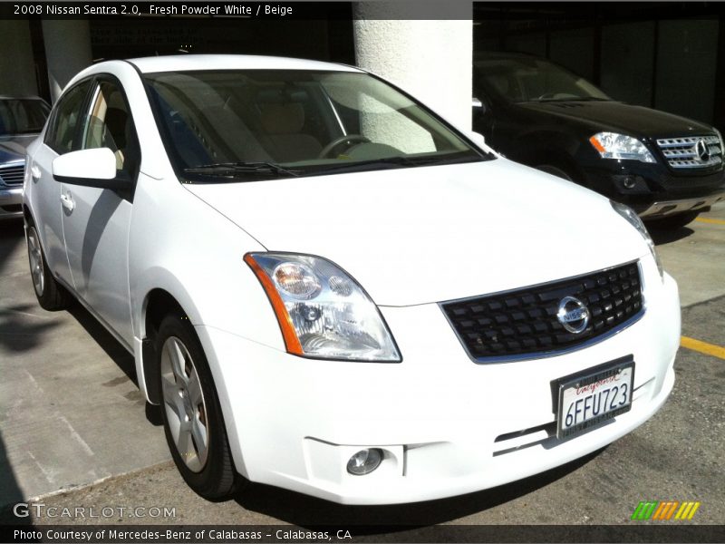 Fresh Powder White / Beige 2008 Nissan Sentra 2.0