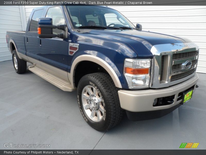 Dark Blue Pearl Metallic / Chaparral Brown 2008 Ford F350 Super Duty King Ranch Crew Cab 4x4