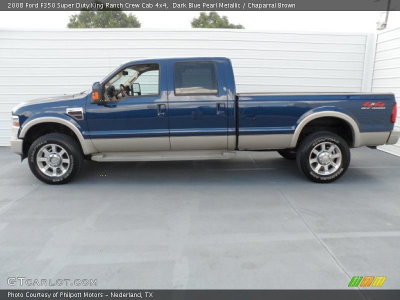 Dark Blue Pearl Metallic / Chaparral Brown 2008 Ford F350 Super Duty King Ranch Crew Cab 4x4