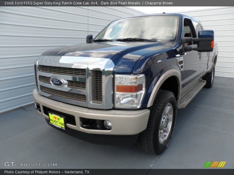 Dark Blue Pearl Metallic / Chaparral Brown 2008 Ford F350 Super Duty King Ranch Crew Cab 4x4