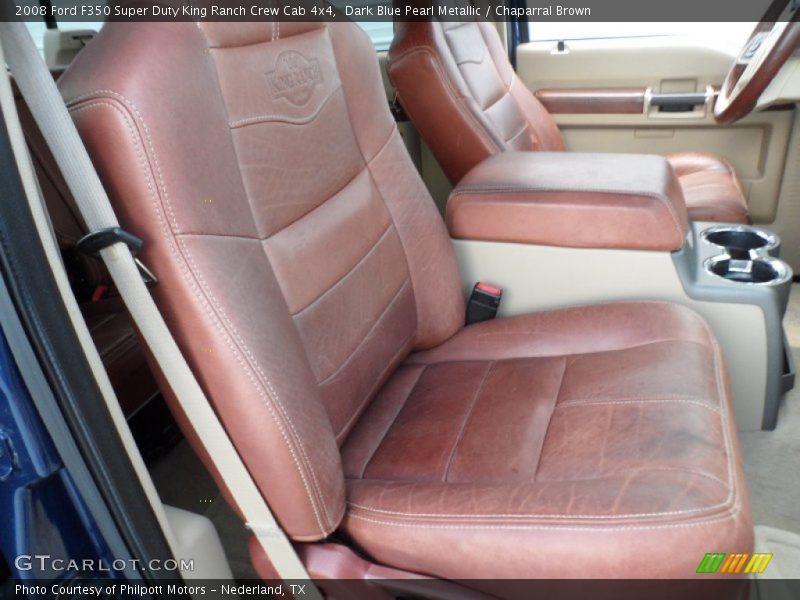 Dark Blue Pearl Metallic / Chaparral Brown 2008 Ford F350 Super Duty King Ranch Crew Cab 4x4