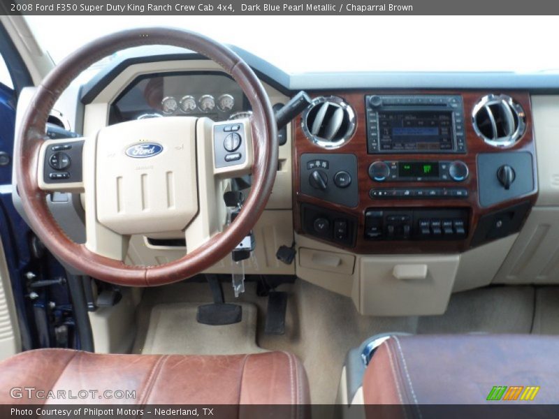 Dark Blue Pearl Metallic / Chaparral Brown 2008 Ford F350 Super Duty King Ranch Crew Cab 4x4