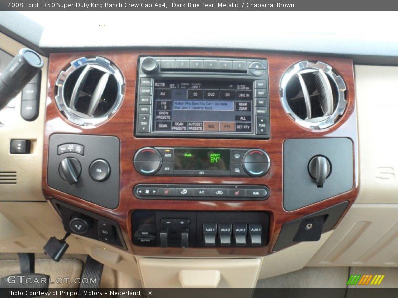 Dark Blue Pearl Metallic / Chaparral Brown 2008 Ford F350 Super Duty King Ranch Crew Cab 4x4