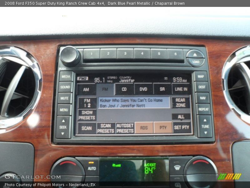 Dark Blue Pearl Metallic / Chaparral Brown 2008 Ford F350 Super Duty King Ranch Crew Cab 4x4