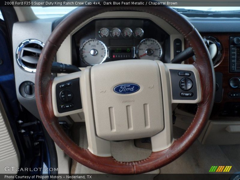 Dark Blue Pearl Metallic / Chaparral Brown 2008 Ford F350 Super Duty King Ranch Crew Cab 4x4