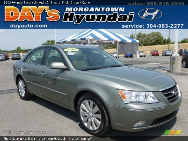 Natural Khaki Green / Camel 2009 Hyundai Sonata Limited V6