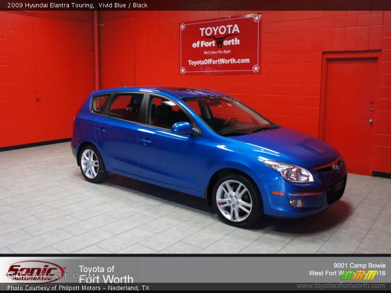 Vivid Blue / Black 2009 Hyundai Elantra Touring