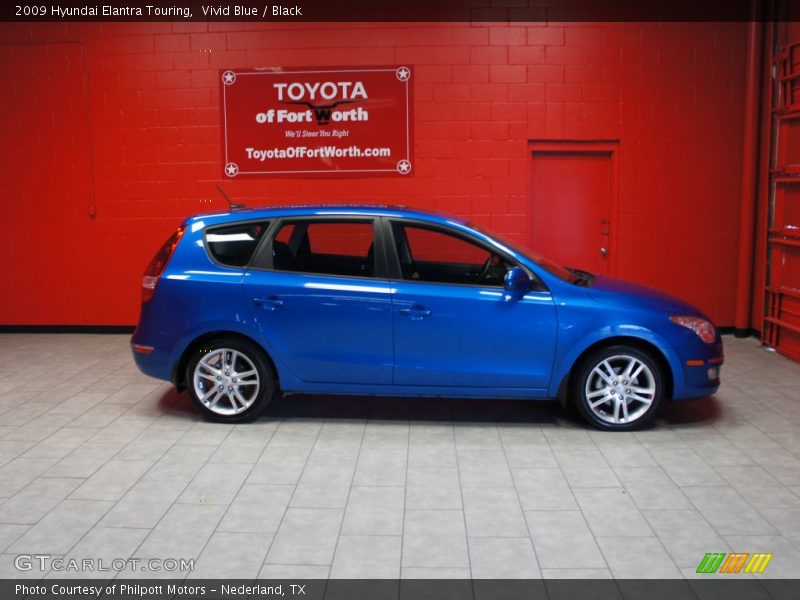 Vivid Blue / Black 2009 Hyundai Elantra Touring