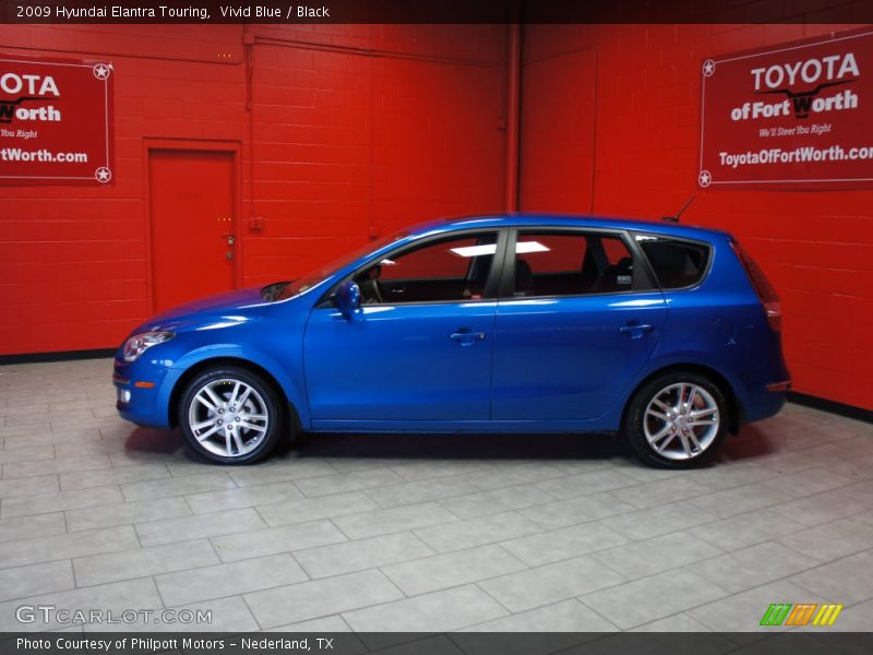 Vivid Blue / Black 2009 Hyundai Elantra Touring