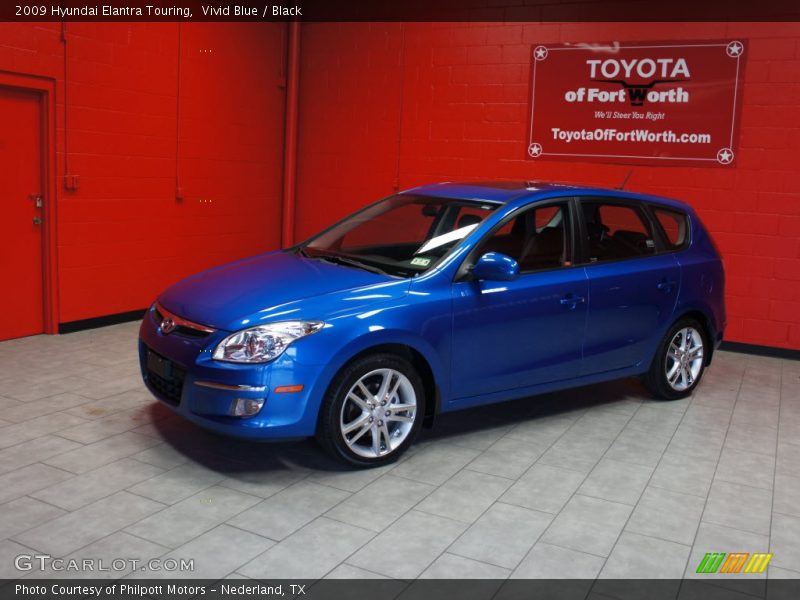 Vivid Blue / Black 2009 Hyundai Elantra Touring