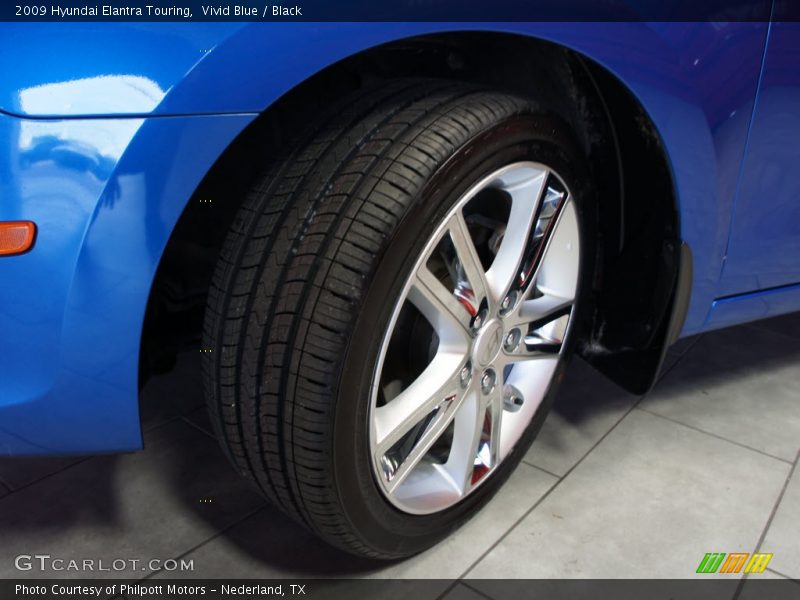 Vivid Blue / Black 2009 Hyundai Elantra Touring