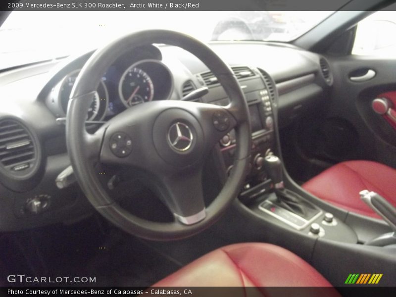 Arctic White / Black/Red 2009 Mercedes-Benz SLK 300 Roadster