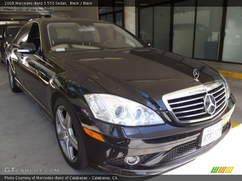 Black / Black 2008 Mercedes-Benz S 550 Sedan