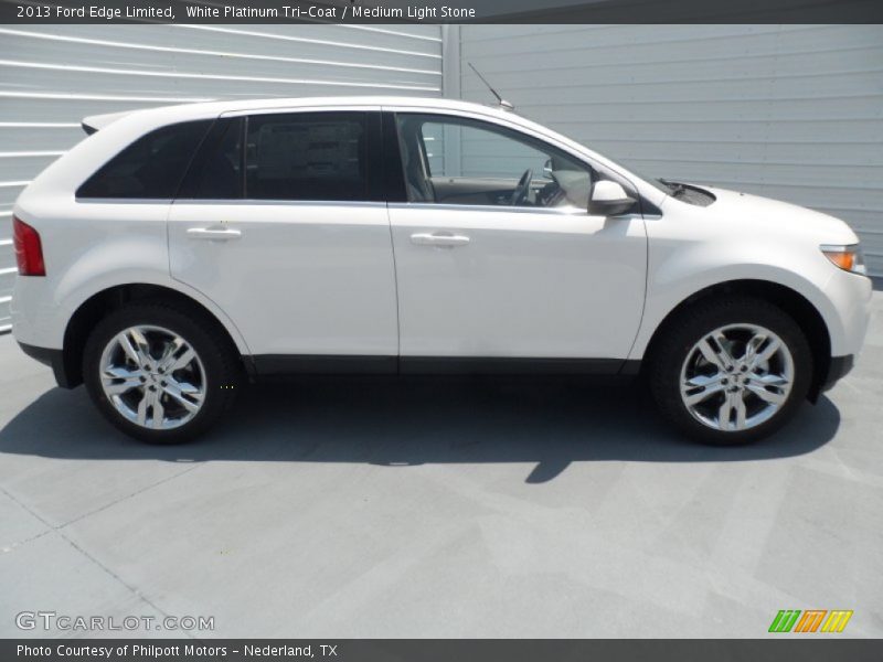 White Platinum Tri-Coat / Medium Light Stone 2013 Ford Edge Limited