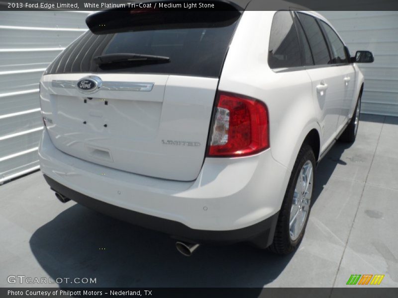 White Platinum Tri-Coat / Medium Light Stone 2013 Ford Edge Limited
