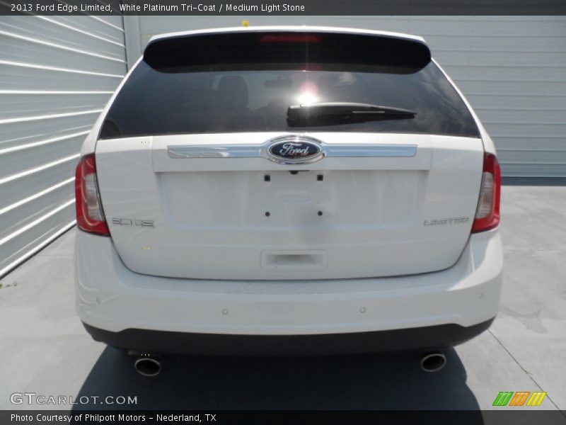 White Platinum Tri-Coat / Medium Light Stone 2013 Ford Edge Limited