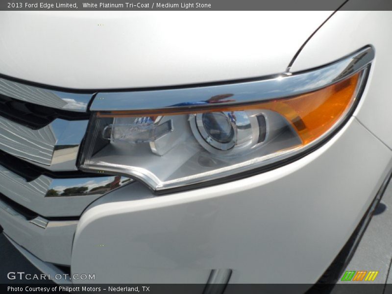 White Platinum Tri-Coat / Medium Light Stone 2013 Ford Edge Limited