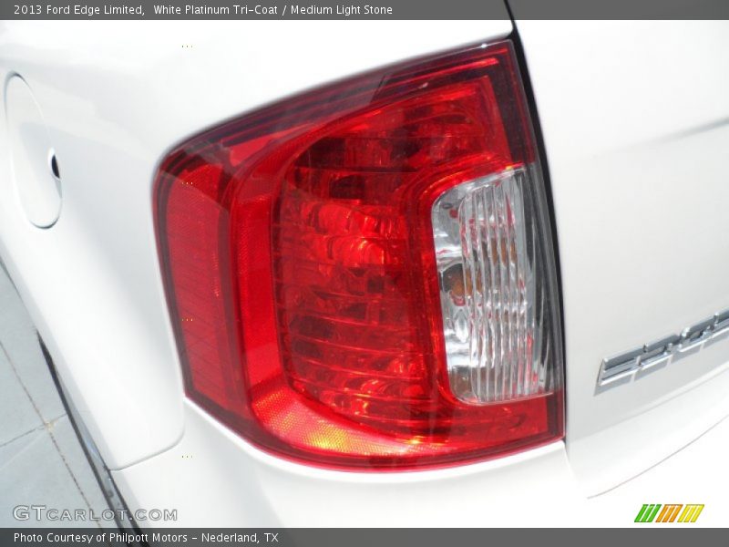 White Platinum Tri-Coat / Medium Light Stone 2013 Ford Edge Limited