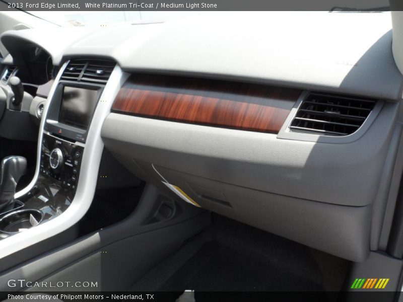 White Platinum Tri-Coat / Medium Light Stone 2013 Ford Edge Limited