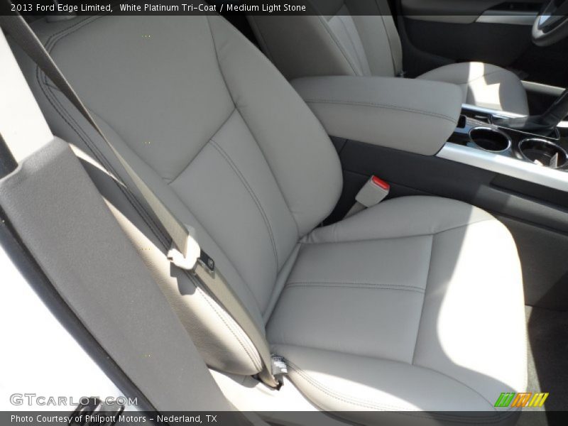 White Platinum Tri-Coat / Medium Light Stone 2013 Ford Edge Limited