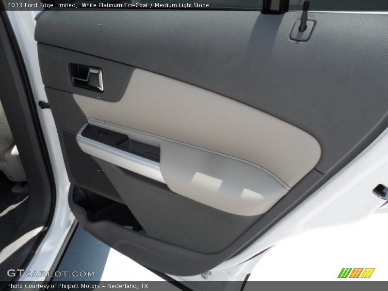 White Platinum Tri-Coat / Medium Light Stone 2013 Ford Edge Limited