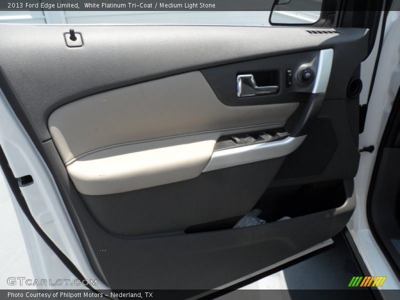 White Platinum Tri-Coat / Medium Light Stone 2013 Ford Edge Limited