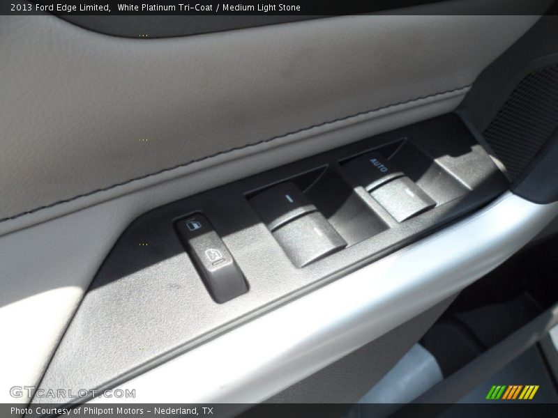 White Platinum Tri-Coat / Medium Light Stone 2013 Ford Edge Limited