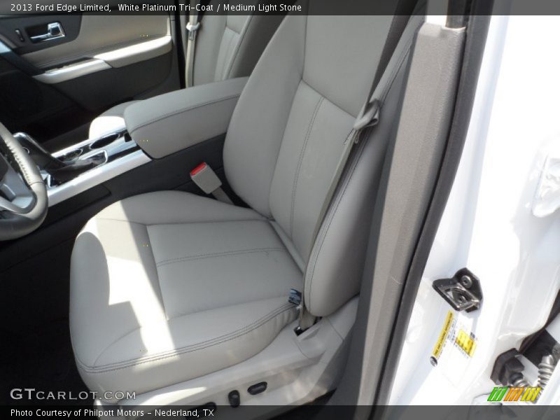 White Platinum Tri-Coat / Medium Light Stone 2013 Ford Edge Limited