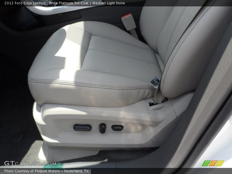 White Platinum Tri-Coat / Medium Light Stone 2013 Ford Edge Limited