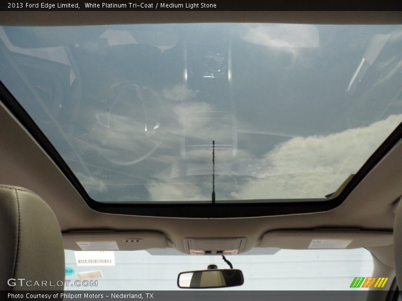 White Platinum Tri-Coat / Medium Light Stone 2013 Ford Edge Limited