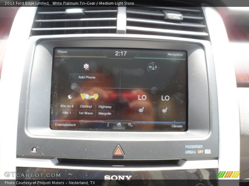 White Platinum Tri-Coat / Medium Light Stone 2013 Ford Edge Limited