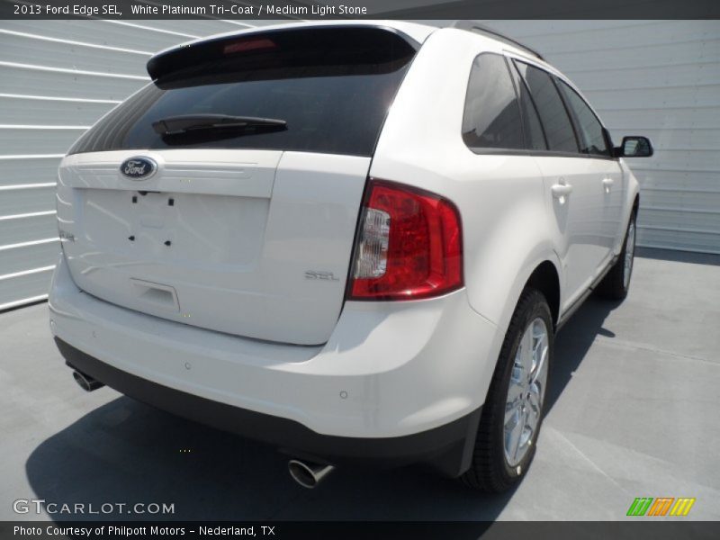White Platinum Tri-Coat / Medium Light Stone 2013 Ford Edge SEL