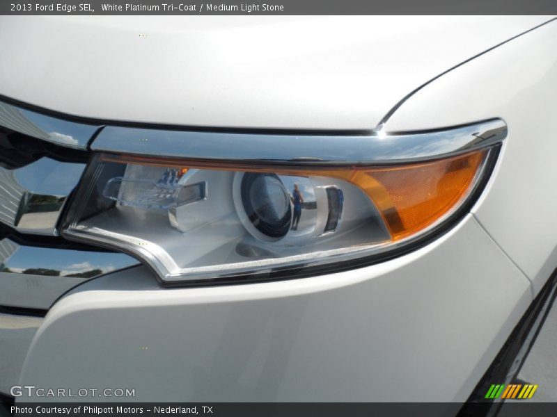 White Platinum Tri-Coat / Medium Light Stone 2013 Ford Edge SEL