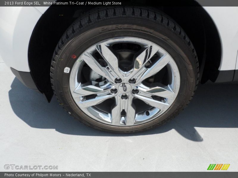 White Platinum Tri-Coat / Medium Light Stone 2013 Ford Edge SEL