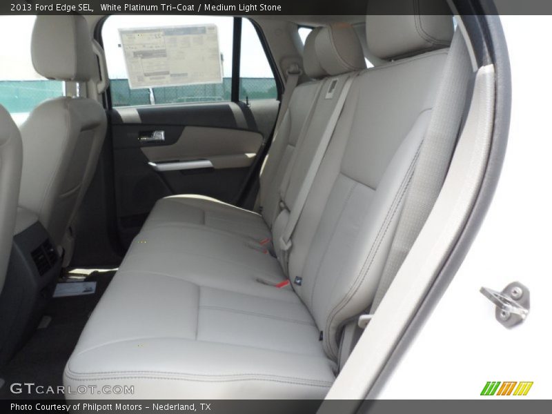 White Platinum Tri-Coat / Medium Light Stone 2013 Ford Edge SEL