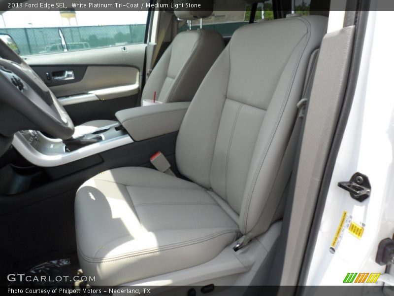 White Platinum Tri-Coat / Medium Light Stone 2013 Ford Edge SEL