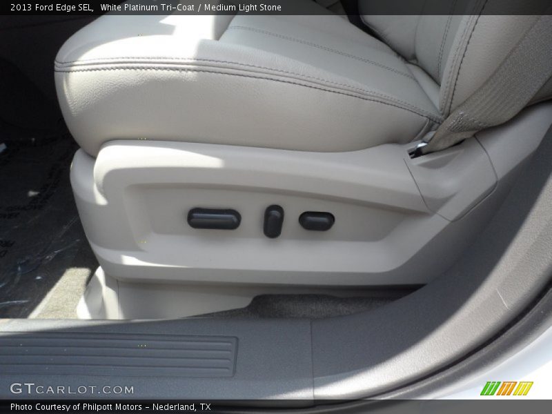 White Platinum Tri-Coat / Medium Light Stone 2013 Ford Edge SEL