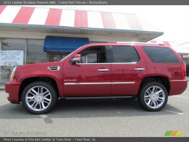 Crystal Red Tintcoat / Ebony/Ebony 2012 Cadillac Escalade Platinum AWD