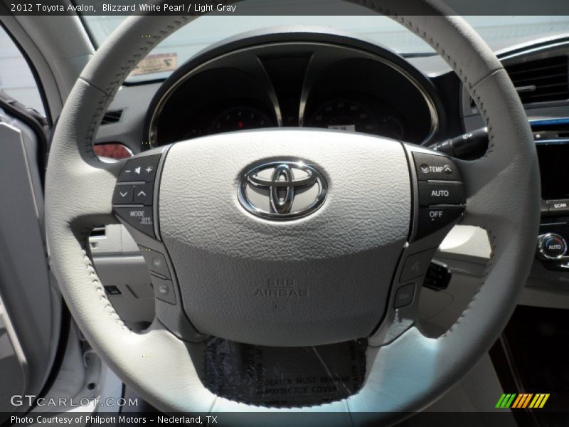 Blizzard White Pearl / Light Gray 2012 Toyota Avalon