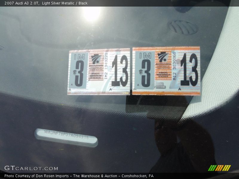 Light Silver Metallic / Black 2007 Audi A3 2.0T