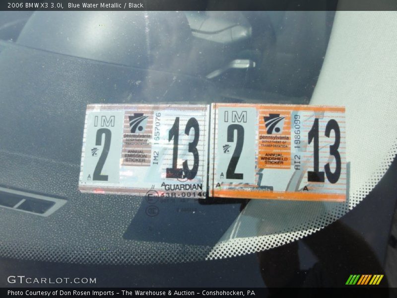 Blue Water Metallic / Black 2006 BMW X3 3.0i