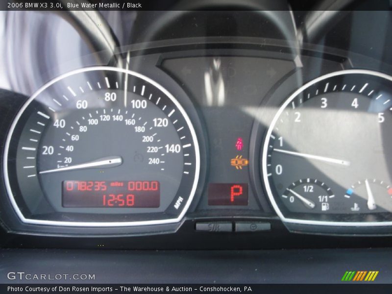 Blue Water Metallic / Black 2006 BMW X3 3.0i