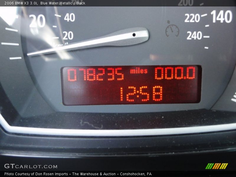 Blue Water Metallic / Black 2006 BMW X3 3.0i