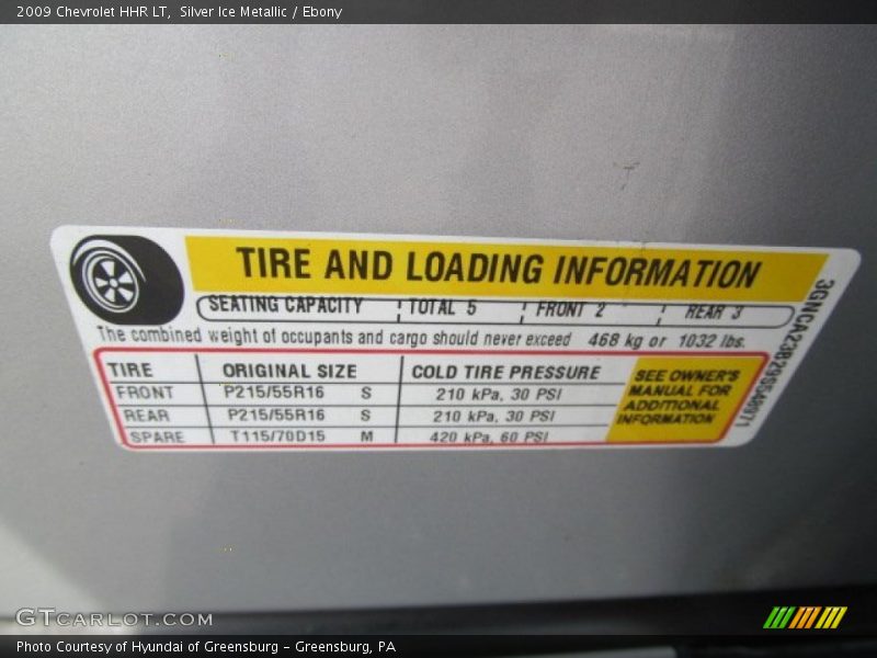 Silver Ice Metallic / Ebony 2009 Chevrolet HHR LT
