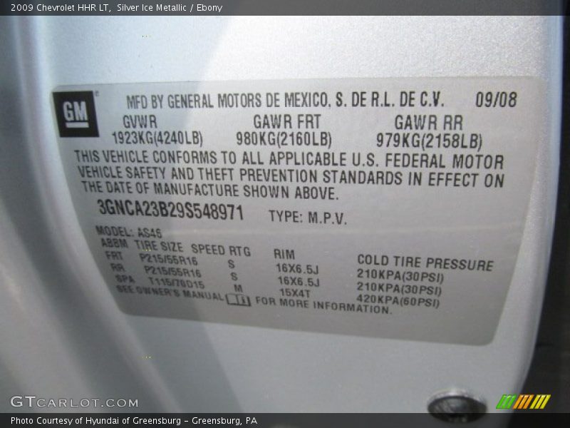 Silver Ice Metallic / Ebony 2009 Chevrolet HHR LT
