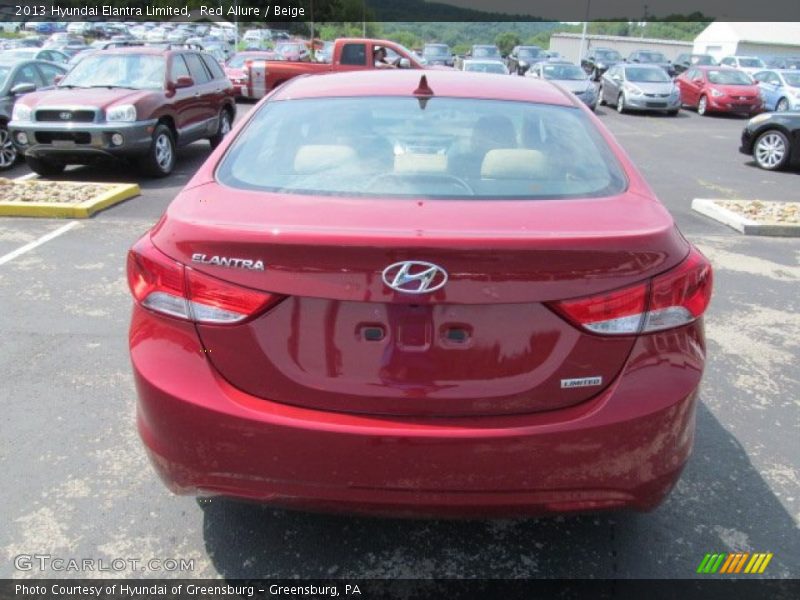 Red Allure / Beige 2013 Hyundai Elantra Limited
