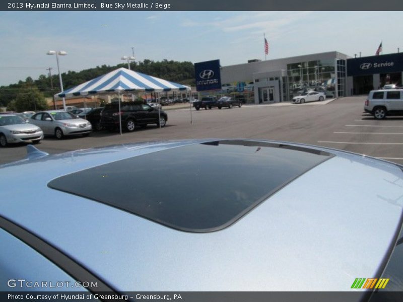Blue Sky Metallic / Beige 2013 Hyundai Elantra Limited
