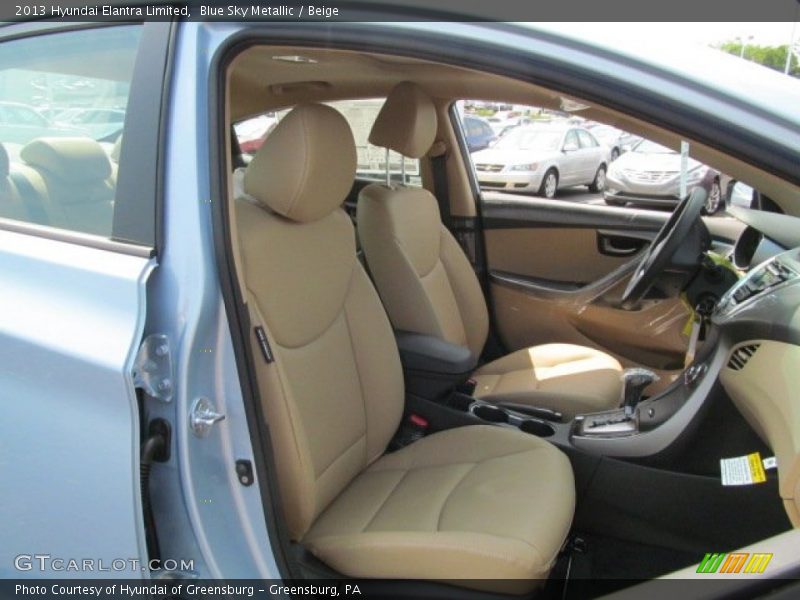 Blue Sky Metallic / Beige 2013 Hyundai Elantra Limited