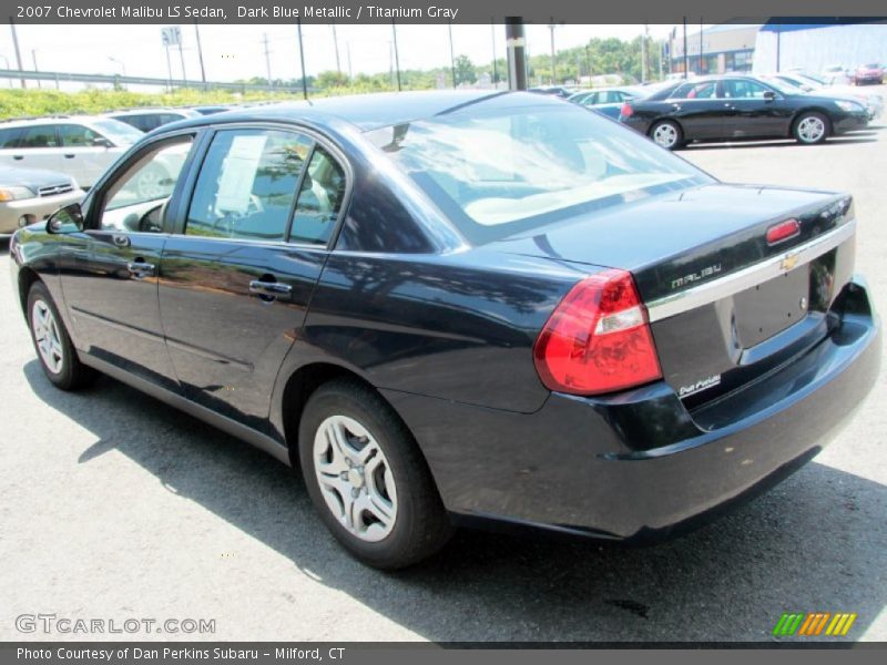 Dark Blue Metallic / Titanium Gray 2007 Chevrolet Malibu LS Sedan