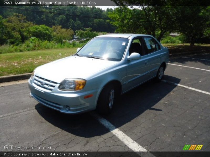 Glacier Blue Metallic / Gray 2003 Hyundai Accent GL Sedan